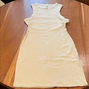 skims cotton Sleeveless Ribbed Cream dress